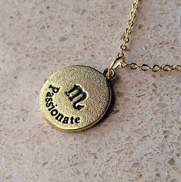 ♏️  Scorpio Zodiac Sign 18k Gold Plated Necklace - Picture 3 of 6